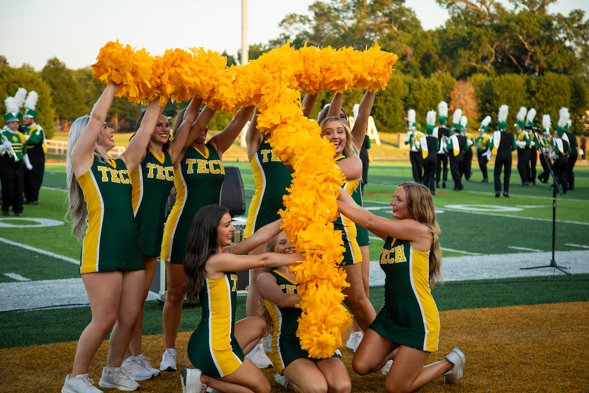 Transfer students walking together on the ATU Russellville campus